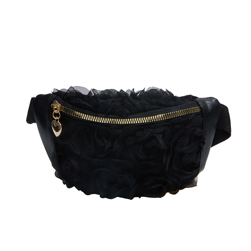 2026 nuevo dulce flor de malla bolso de cintura moda simple personalidad mochila de hombro bolso de damas bolso de pecho de encaje