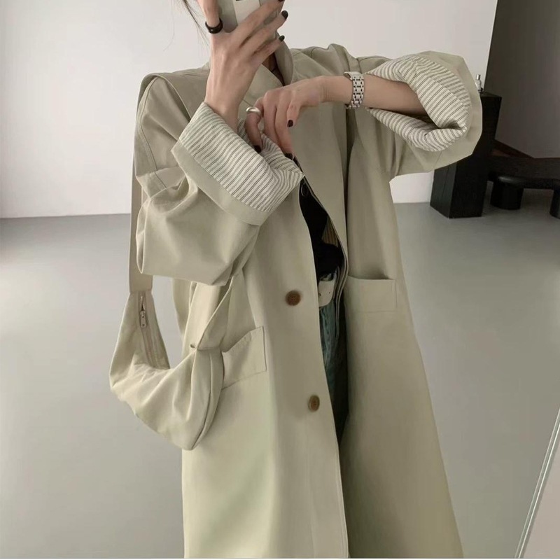 丁达尔文穿搭中长款风衣外套女2025春秋季新款今年流行小个子韩系|undefined