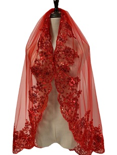 Wedding Bride Red Hijab Red Xiuhe Dress Veil Xi Pa Chinese Style Vintage Hood Chinese Style Wedding Dress Veil