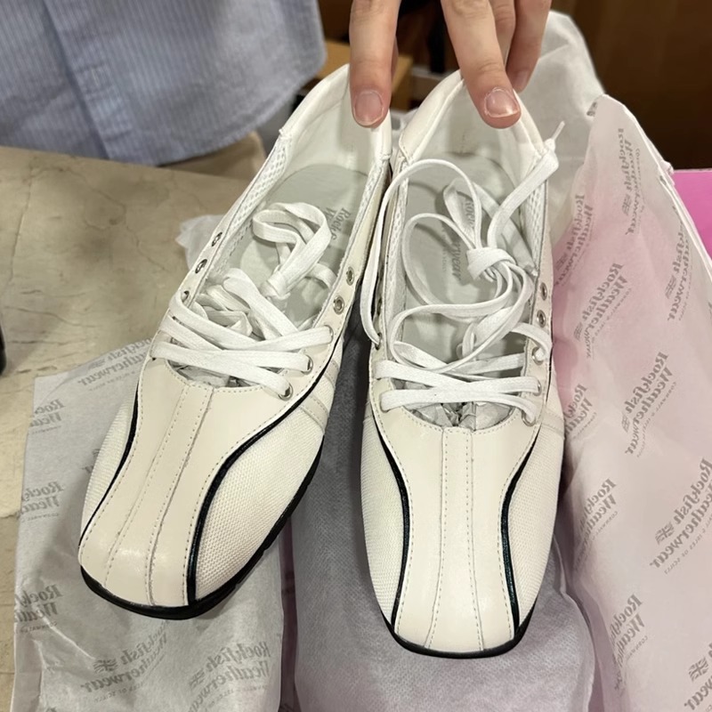 Diseñador coreano casual plata Mary Jane zapatos de mujer 25 nuevos zapatos deportivos de ballet de cuero suave de primavera mujeres