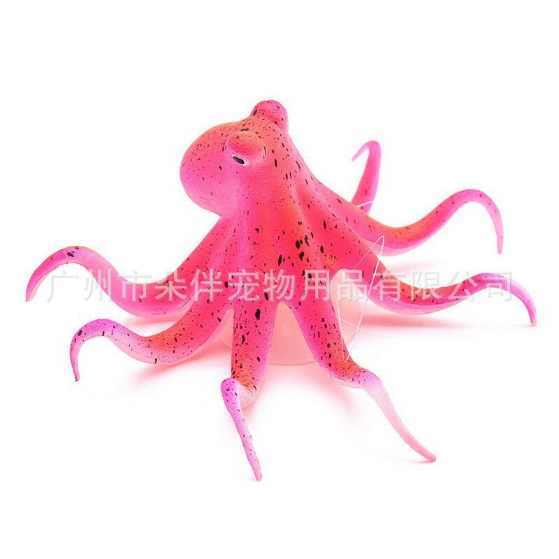 Fish Tank Landscape Night Fluorescence Simulation Ocean Octopus Octopus Puffer Fish Squid Fairy Aquarium Landscape Decoration