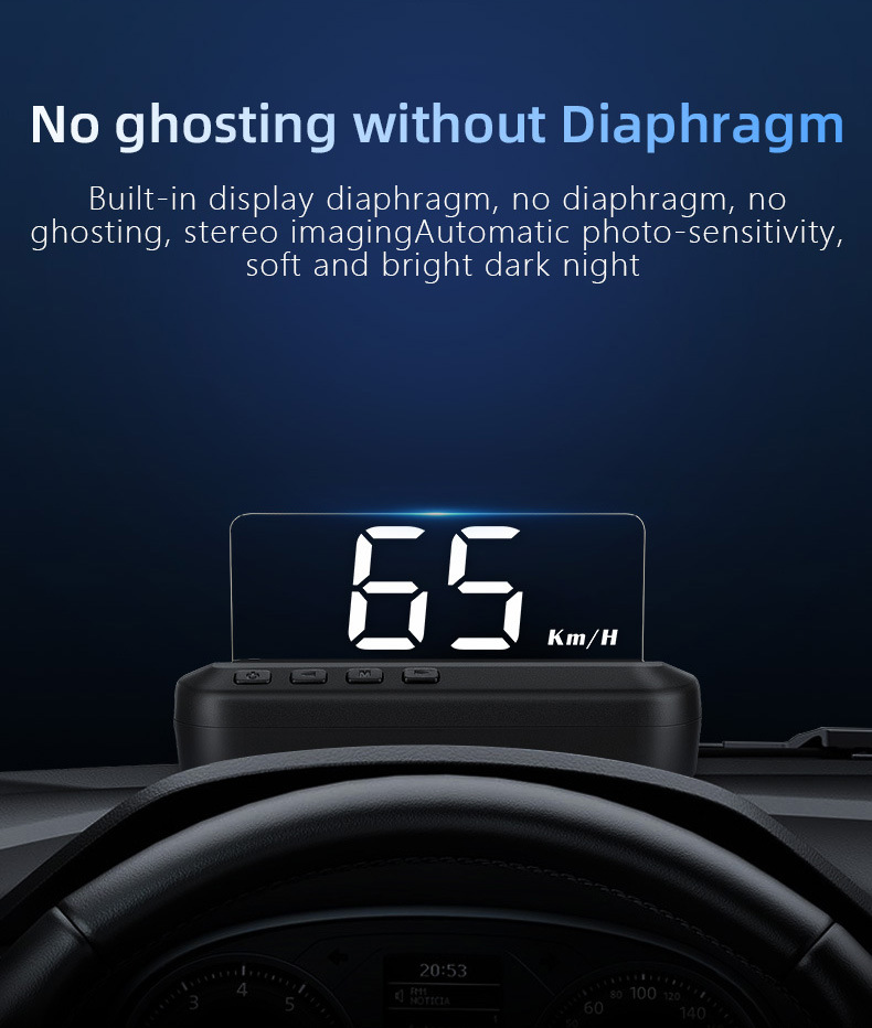 Car Head-Up Display Hd Multi-Function Vehicle-Mounted Hud Speedometer Projector Obd2 Head-Up Display