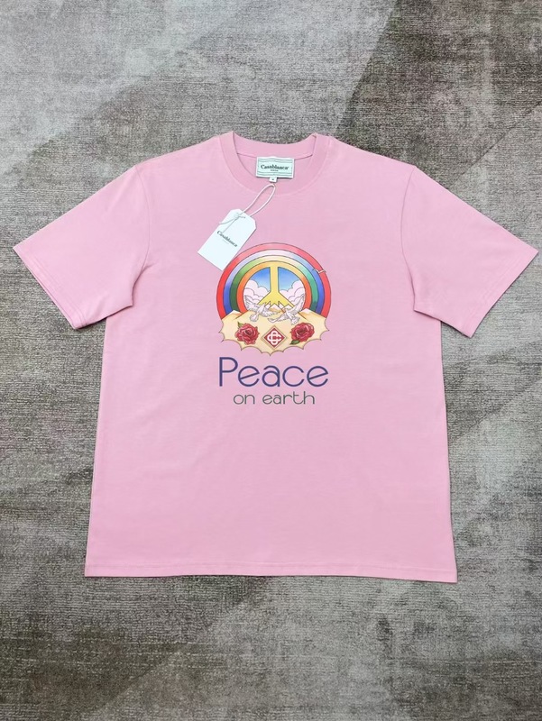 【260g】カサブランカプリント トレンド個性柄 メンズ レディース ゆったり半袖Tシャツ|undefined