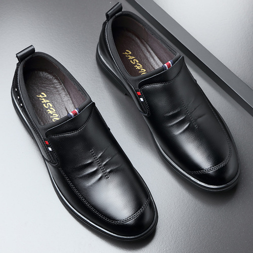 2024 autumn height increasing shoes men's shoes soft leather invisible inner height increasing single shoes men's leather shoes cover feet soft leather inner height increasing shoes