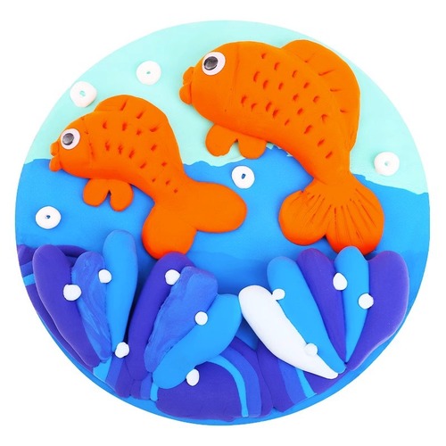 Clay painting three-dimensional ultra-light clay picture frame children's creative handmade DIY material kindergarten wooden colored clay picture frame