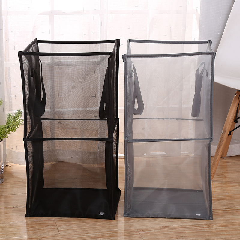 Mesh Folding Nordic Breathable Dirty Clothes Basket See-through Mesh Storage Basket Toy Clothes Storage Basket Laundry Basket