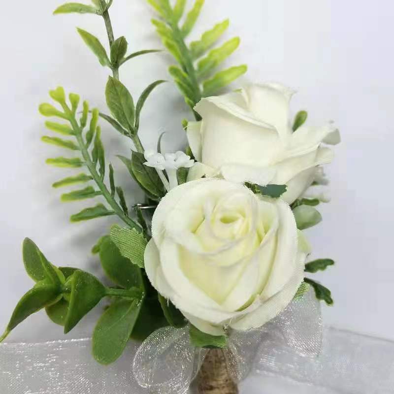 亞馬遜仿真結(jié)婚胸花歐式伴娘高檔婚禮伴郎迎賓嘉賓襟花熱銷胸花