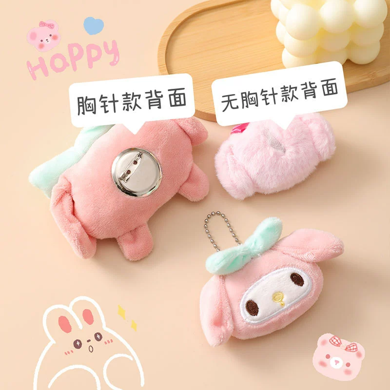 Sanrio, мультяшная плюшевая милая брошь, кукла для младших школьников, подвеска, для обуви, шарфа, булавка, аксессуар