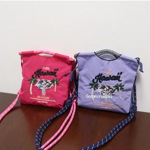 Japanese ball chain eco-friendly shopping bag embroidered nylon bag mini mini handbag for women in summer