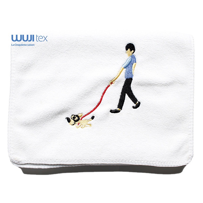 Suministro directo de fábrica GRS microfibra alargada trama de punto cepillado bordado toalla deportiva absorbente toalla de fitness bordada