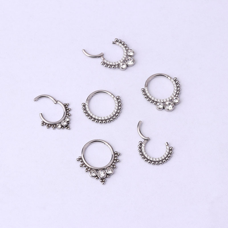 15g Weight Zircon Inlay Material Nose Ring Classification 316L Stainless Steel Material Geometric Pattern Unisex Gender Fashion Style Waterproof Non Tarnish, Surgical Steel, Inlay Craft 316L Stainless Steel Zircon Geometric Waterproof Non Tarnish Surgical Steel Fashion Nose Ring For Unisex 无