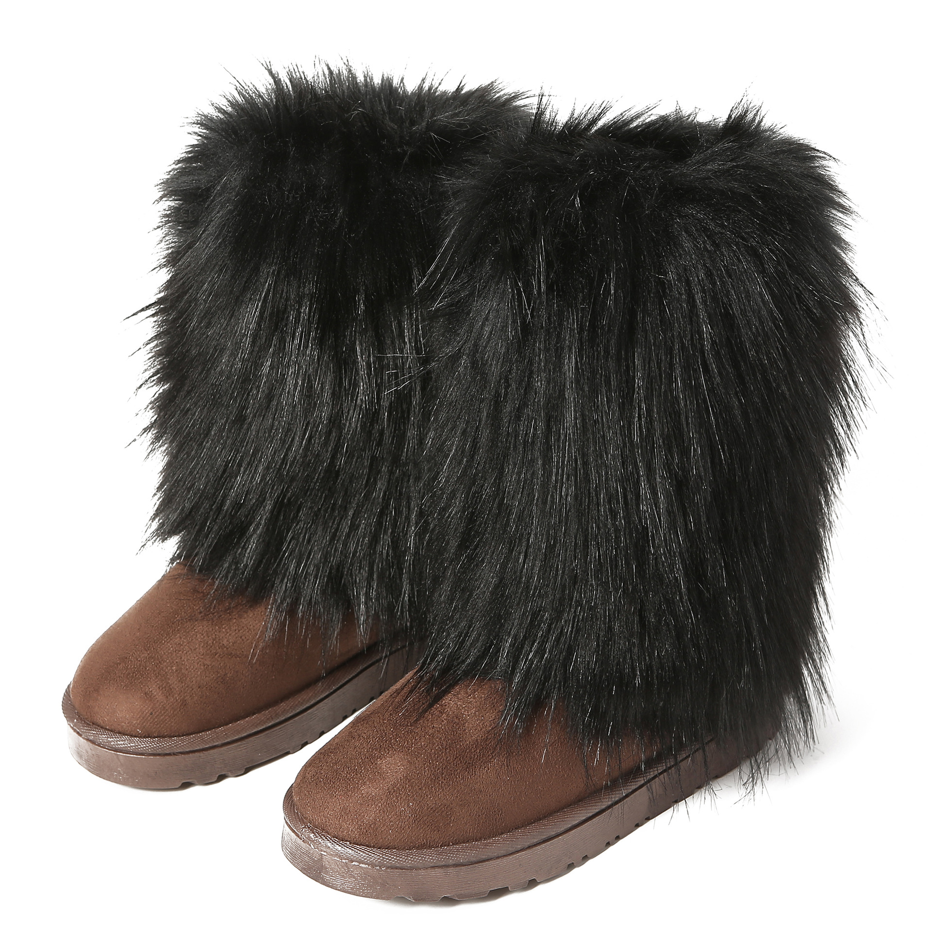 Europa y América transfronteriza nuevas botas largas de piel de las mujeres de invierno y2g caliente chica de moda de suela gruesa botas de media pierna de piel sintética botas de nieve