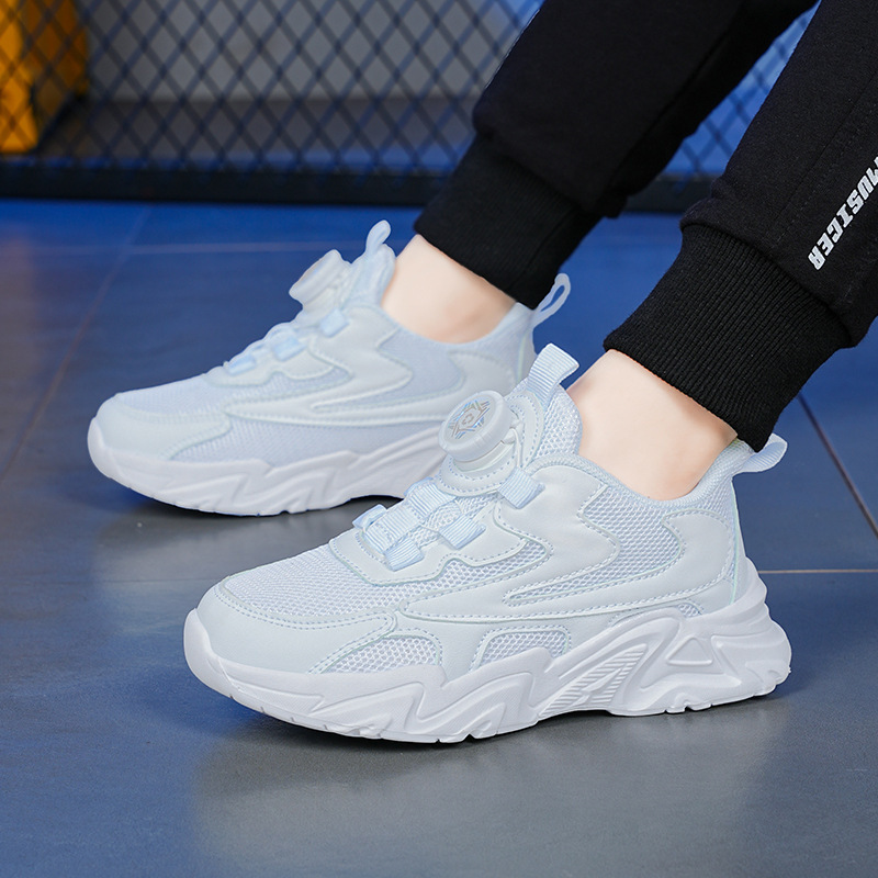 Estudiante de la escuela primaria zapatillas de deporte zapatos blancos de los niños blancos zapatillas de deporte casuales de las niñas zapatos blancos de cuero impermeable