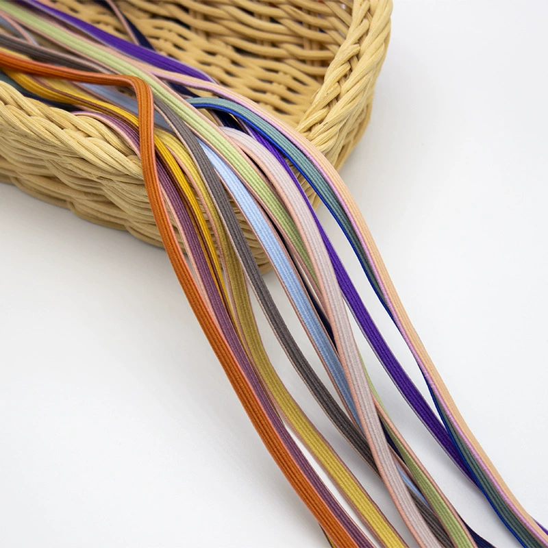 12 цветов в наличии 0,5 см Двусторонняя резинка нейлоновая веревка для волос Сырье высокоэластичная мягкая контрастная цветная эластичная плетеная веревка