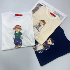 高バージョンでは、熊拉一夫夏型重工刺繍プリント純綿tシャツ半袖カジュアル女性をスキャンできます。