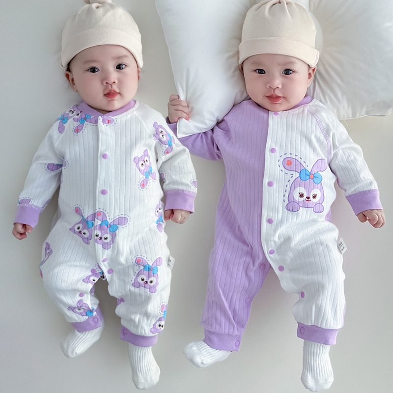 Baby Clothes, Spring and Autumn Onesies, Newborn Long-Sleeved Underwear, Pajamas, Baby Rompers, Pure Cotton One-Piece Infant Clothing