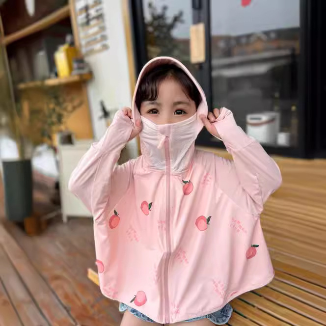 Children's sun protection clothing, girls' summer professional thin UV protection, boys' UPF50 breathable baby clothes