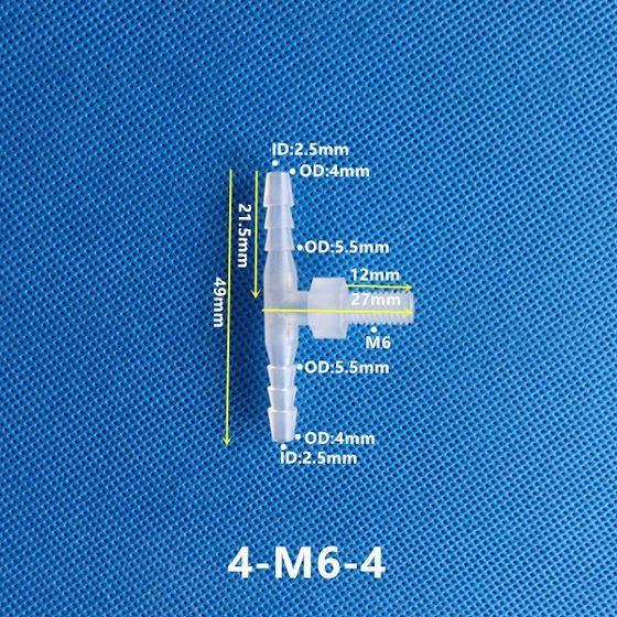 Plastic M6M8M10M12 outer thread tee pagoda water resistance 1 minute 2 minutes 3 minutes outer wire tee hose connector