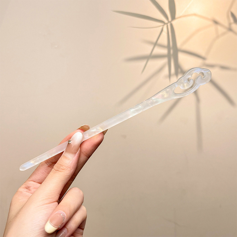 天然黑檀木发簪女清冷感发饰玉兰花步摇簪子古风旗袍头饰日常盘发|undefined