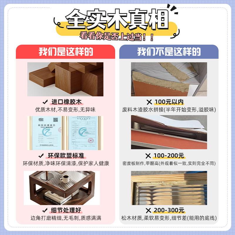 Mesa lateral pequeña de la cabecera de la cama de estilo medio, mini creativa, estante de la mesita de noche de madera maciza, mesa de centro pequeña de color nogal negro, linda