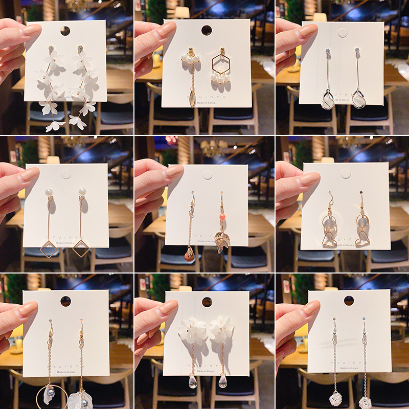 Corea del Sur ins retro exagerado pendientes elegantes de las mujeres pendientes largos de borla pendientes de moda personalizados pendientes populares