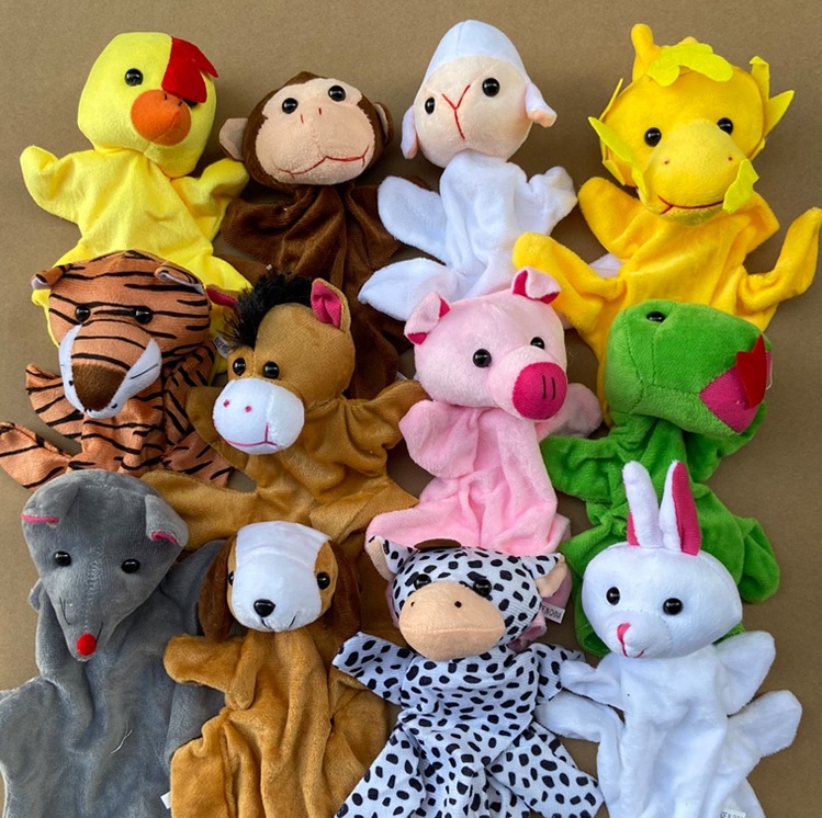 Muñeca del zodiaco animal muñeca de dedo muñeca de dedo muñeca de pequeño conjunto 12 guantes para niños de jardín de infantes muñeca de lectura juguete
