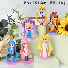 Q-version Sailor Moon Usagi Tsukino Doll Cake Decor Small Shelf Accent Girl's Heart Object Girl Toy Figure