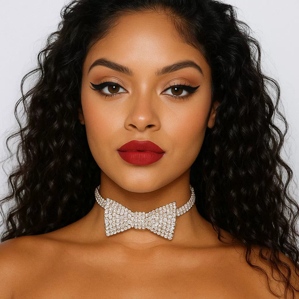 Европейское и американское модное элегантное элегантное ожерелье с бантом, женское хит продаж, изысканное свадебное ожерелье с бриллиантами, ожерелье