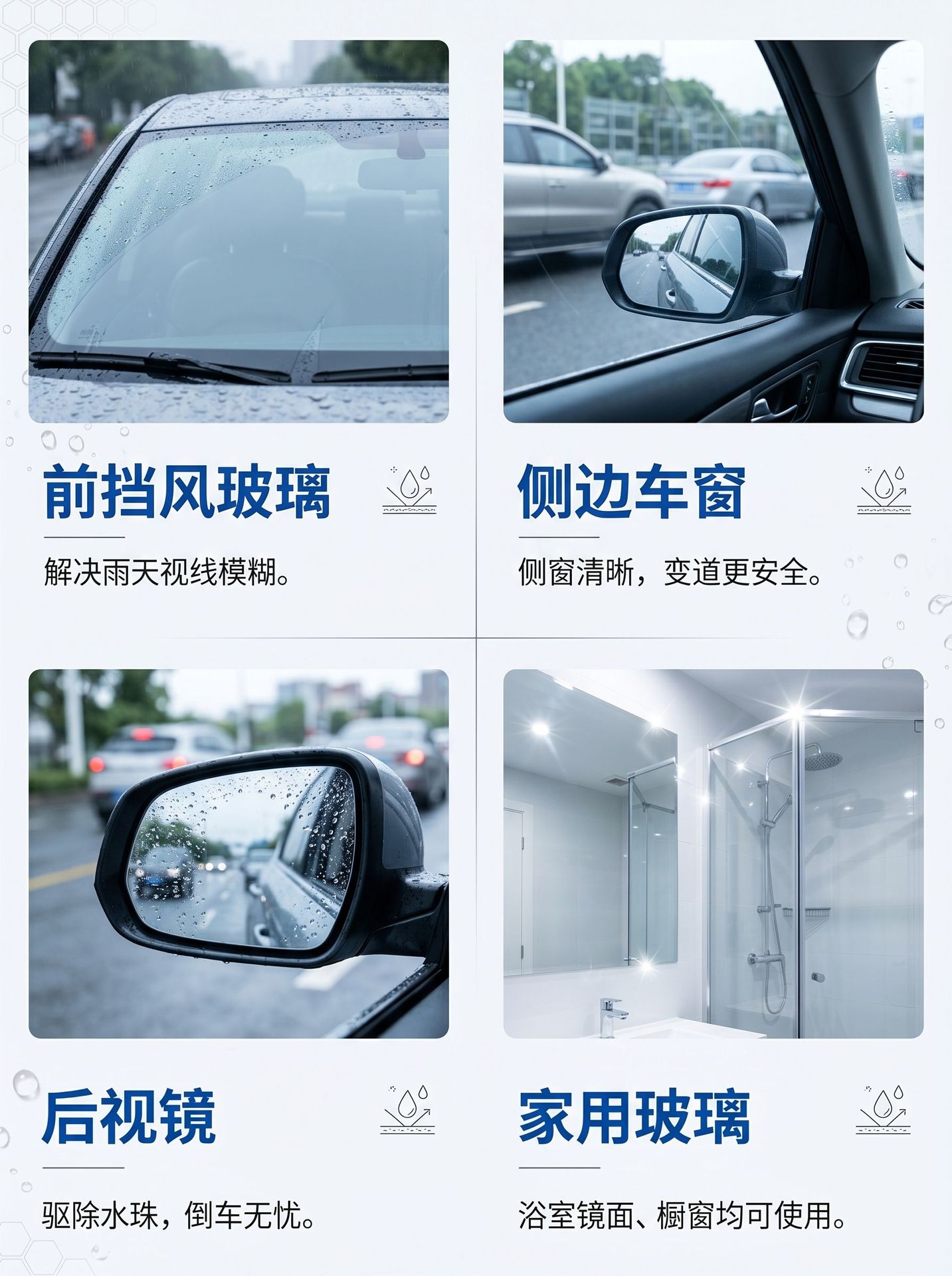 Glass Oil Film Cleaner, Special Oil Film Removal Cleaner for Cars, Does Not Damage the Glass, Cleans the Glass for Clear Visibility in Rainy Days