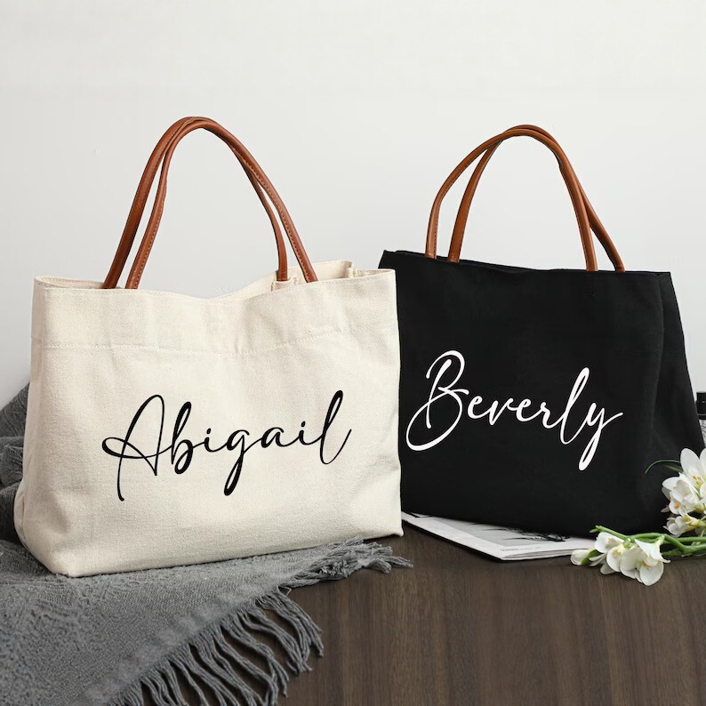 Cross-Border Hot Selling Etsy Amazon One Piece Customized Canvas Tote Bag Bridesmaid Handbag Beach Bag Crossbody Cross-Border Hot Selling Etsy Amazon One Piece Customized Canvas Tote Bag Bridesmaid Handbag Beach Bag Crossbody
