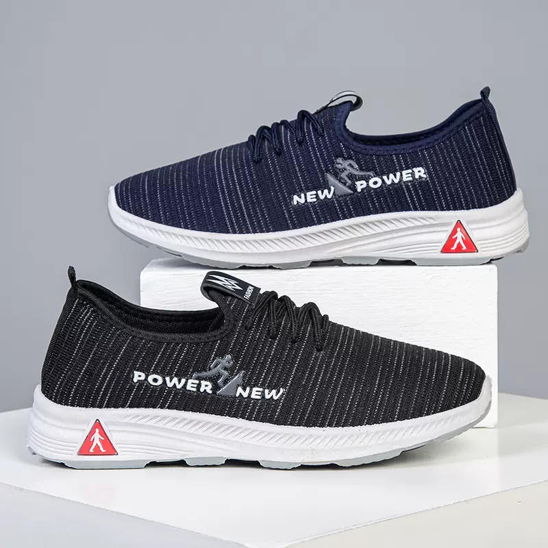 批发男士透气软底健步鞋一脚蹬懒人鞋时尚低帮运动鞋男士跑步鞋