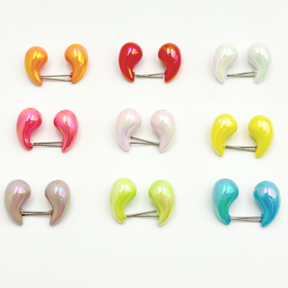 1 Pair Lady Sweet Water Droplets Arylic Ear Studs display picture 2