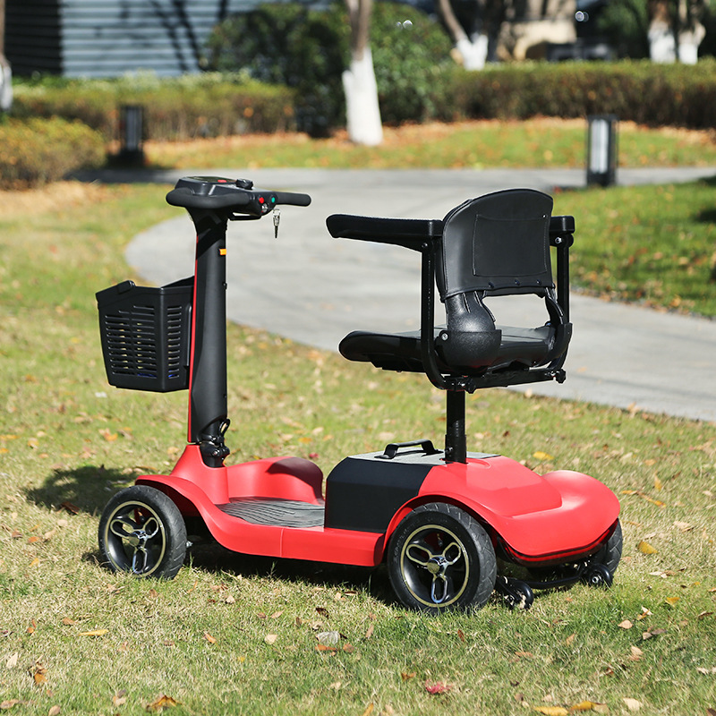 Elderly Mobility Scooter, Four-Wheeled Electric Vehicle for Disabled and Elderly, Small Household Electric Scooter, Low-Speed Folding Electric Vehicle