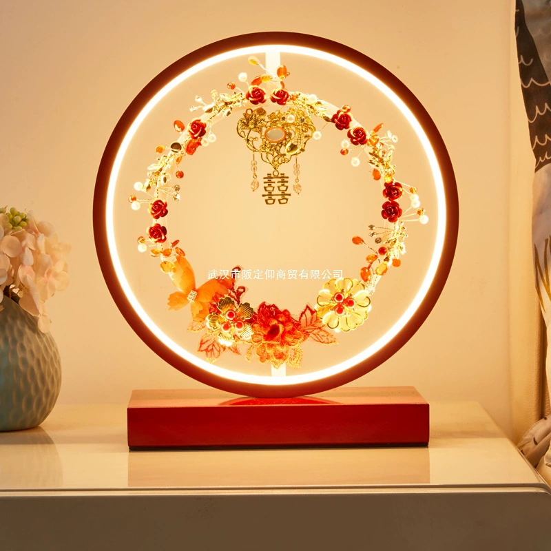 Свадебная настольная лампа, прикроватная лампа для свадебной комнаты, лампа для невесты, долговечная лампа для спальни молодоженов, свадебный подарок, красная свадебная лампа