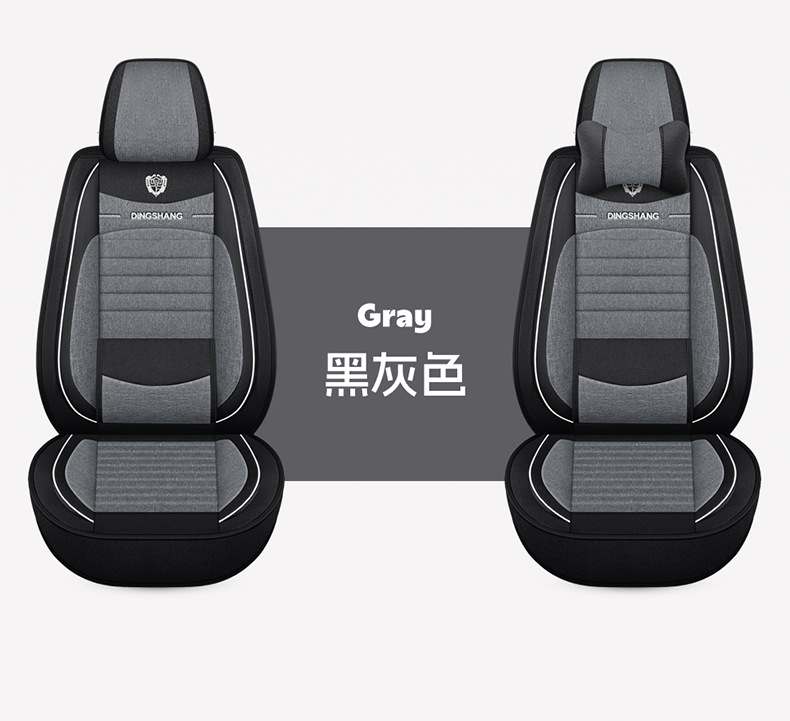 Cross-Border 2026 New Model Coarse Linen Full-Cover Seat Cushion, Breathable, Wear-Resistant, Suitable for All Seasons, Five-Seater Car Seat Cover