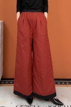 休闲阔腿裤女春夏外穿保暖女裤妈妈装长裤加厚大码宽松棉裤