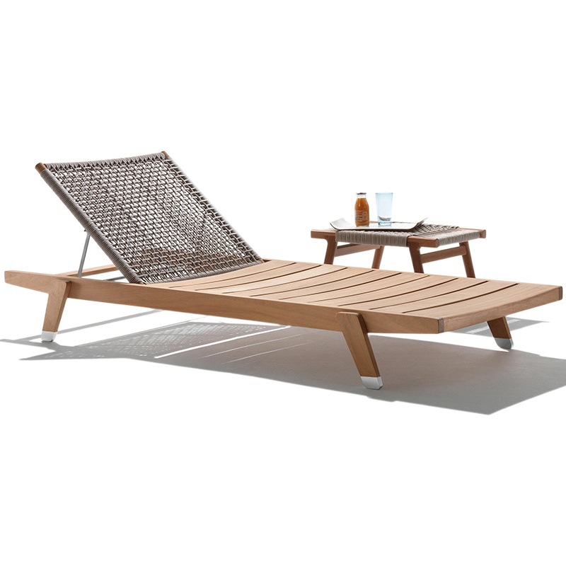 Al Aire Libre de madera maciza acostado ocio impermeable protector solar Club Hotel Villa piscina jardín antiséptico reclinable madera