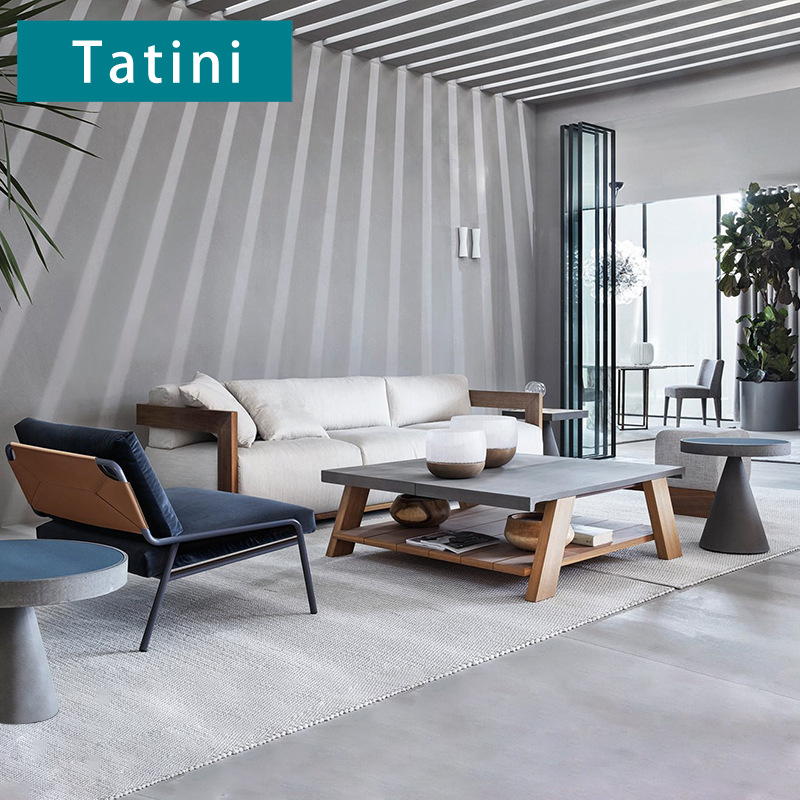 Al Aire Libre sofá teca Villa ratán sofá Hotel Patio jardín sofá de madera maciza diseñador modelo muebles de la habitación