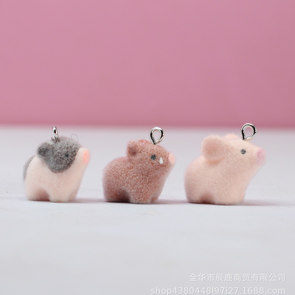 Cross-Border Resin Plush Doll Cute Wild Boar DIY Keychain Bag Charm Phone Chain Pendant Accessories