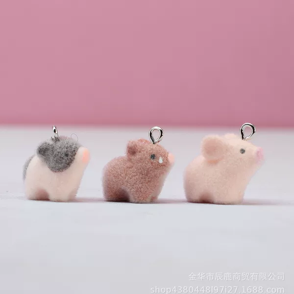 Cross-Border Resin Plush Doll Cute Wild Boar DIY Keychain Bag Charm Phone Chain Pendant Accessories