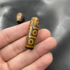 Retro -old Tibetan agate beads bucket, tiger teeth, three -eye color agate cylinder beads, batch