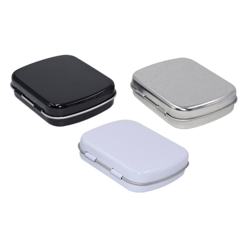 En stock Mini caja de hierro caja de caramelo comprimido menta masticar hierro puede píldora tableta Flip caja de metal caja de almacenamiento