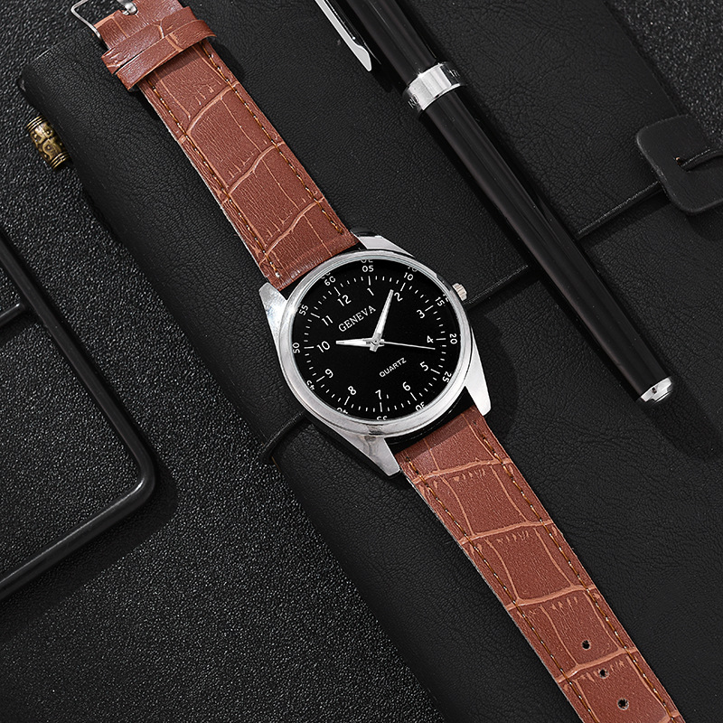 Orologio a pendolo al quarzo da uomo con cintura stile business blu chiaro_voghion.com