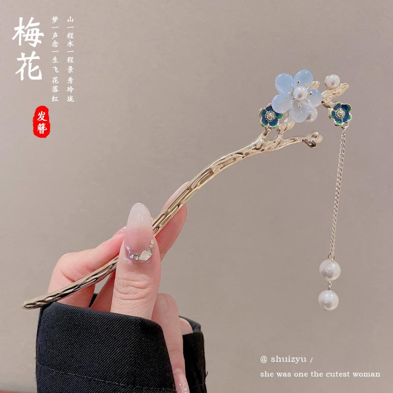 高級気質百合頭飾り新古風花高級感ヘアピン清新甘美女古風チャイナドレスヘアピン|undefined