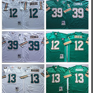 Cross-Border Rugby Uniforms Miami Dolphins Hall of Fame No. 13 12 # Mn Retro Jersey Limited Legend Wholesale