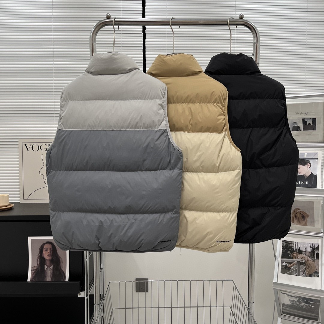 La principal promoción en stock es el nuevo chaleco de algodón con bloques de color de invierno, chaleco de algodón informal diario para hombres y mujeres, cálido 8184