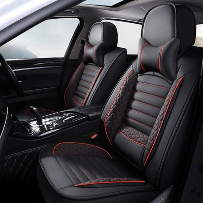 New Diamond-Shaped Full-Surround Full-Leather Solid Waist Car Seat Cushion Manufacturer Wholesale One-Piece Drop-Shipping Car Seat Cover Suitable for All Seasons