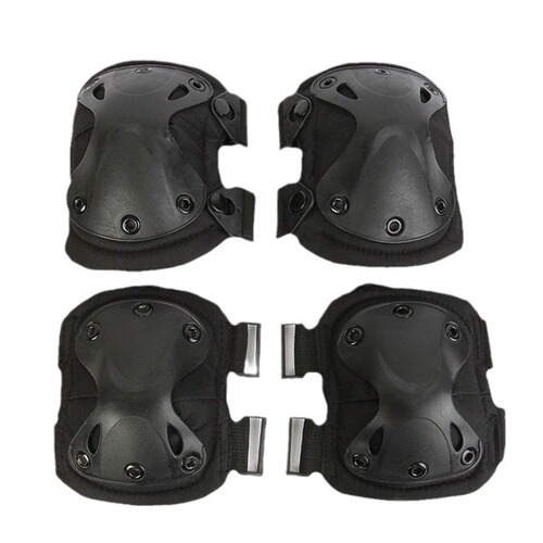 Blackhawk equipment Transformers black sports protective gear for men and women outdoor CS equipment knee pads and elbow pads tactical four-piece set