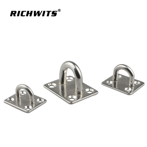 Stainless steel 304 316 square door bolt, boat hook, yacht and ship amusement park facility safety fixed eye plate