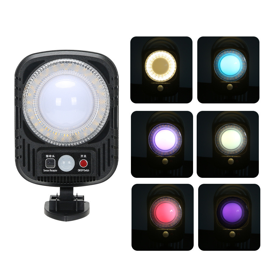 Transfronterizos nueva luz solar de control remoto lámpara de pared exterior lámpara de lámpara de jardín lámpara de llama RGB